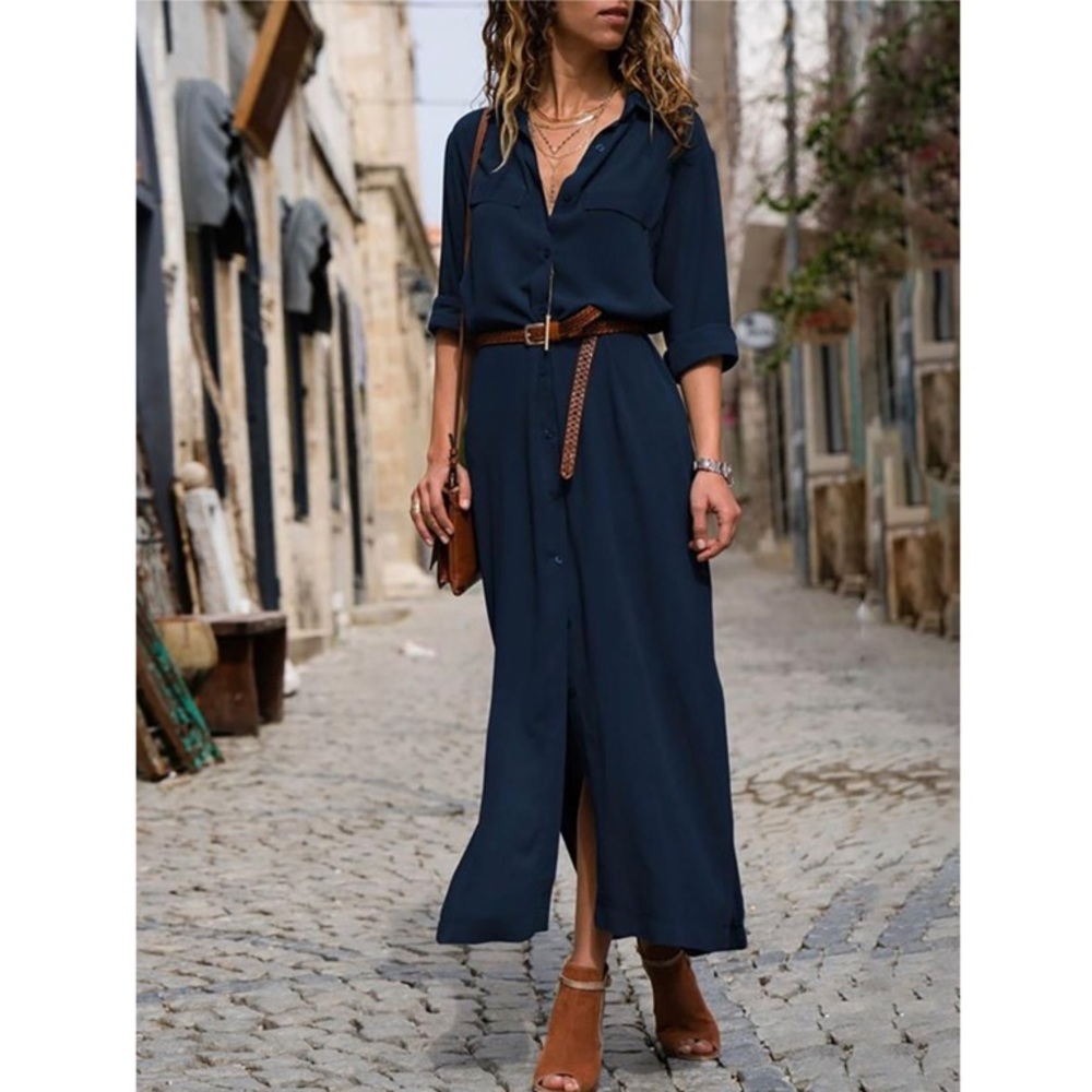 Elegant Navy Maxi Dress